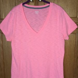 Pink Heathered XXL V-neck T-Shirt